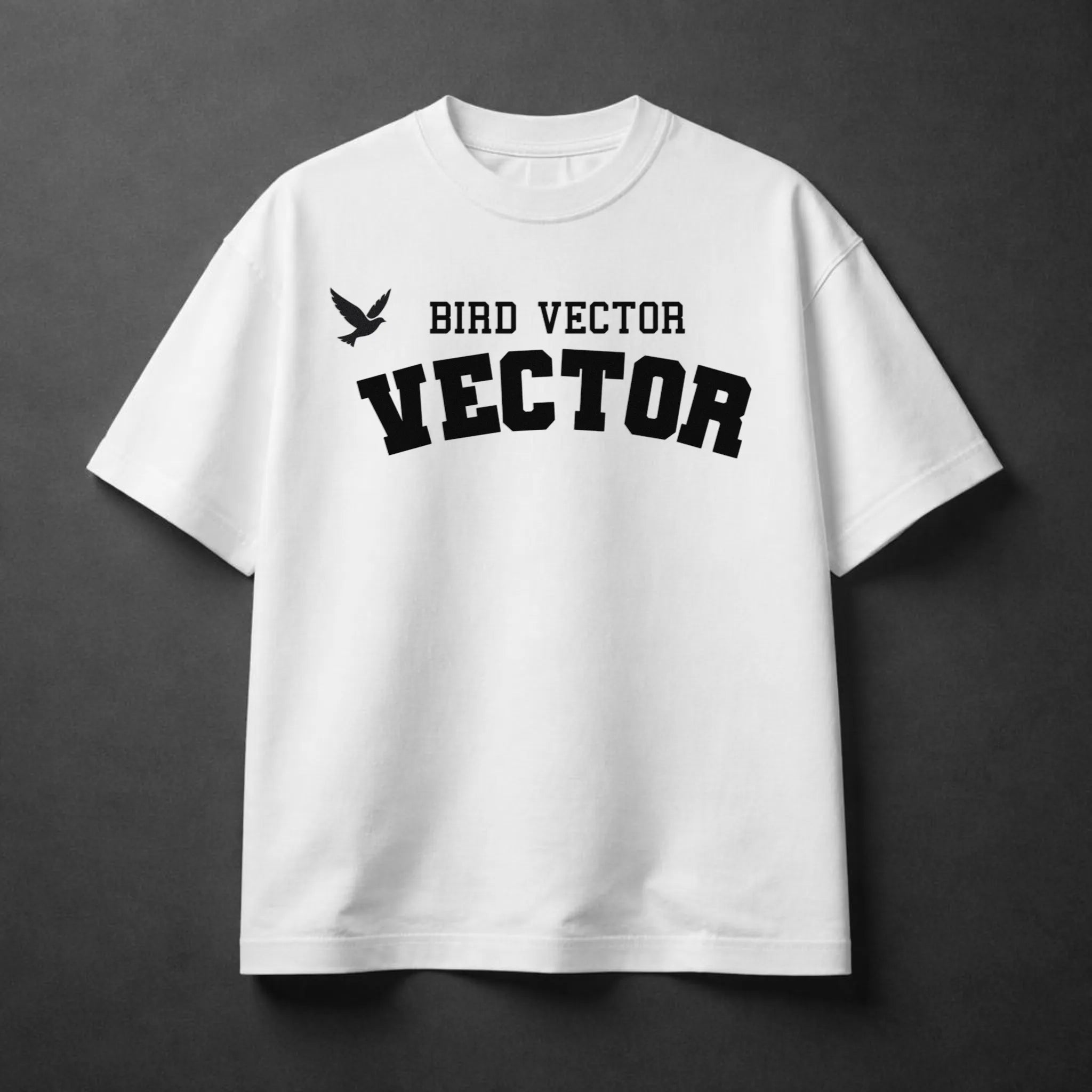 Bird Vector Vector heavyweight white streetwear t-shirt, boxy relaxed fit
