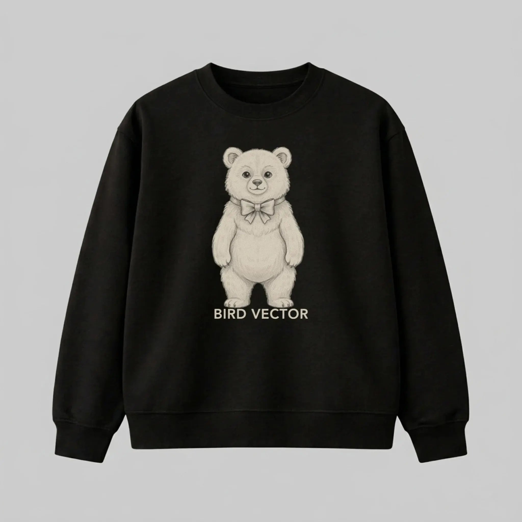 Anatomical bear specimen graphic printed on a black heavy weight oversized Sweatshirt