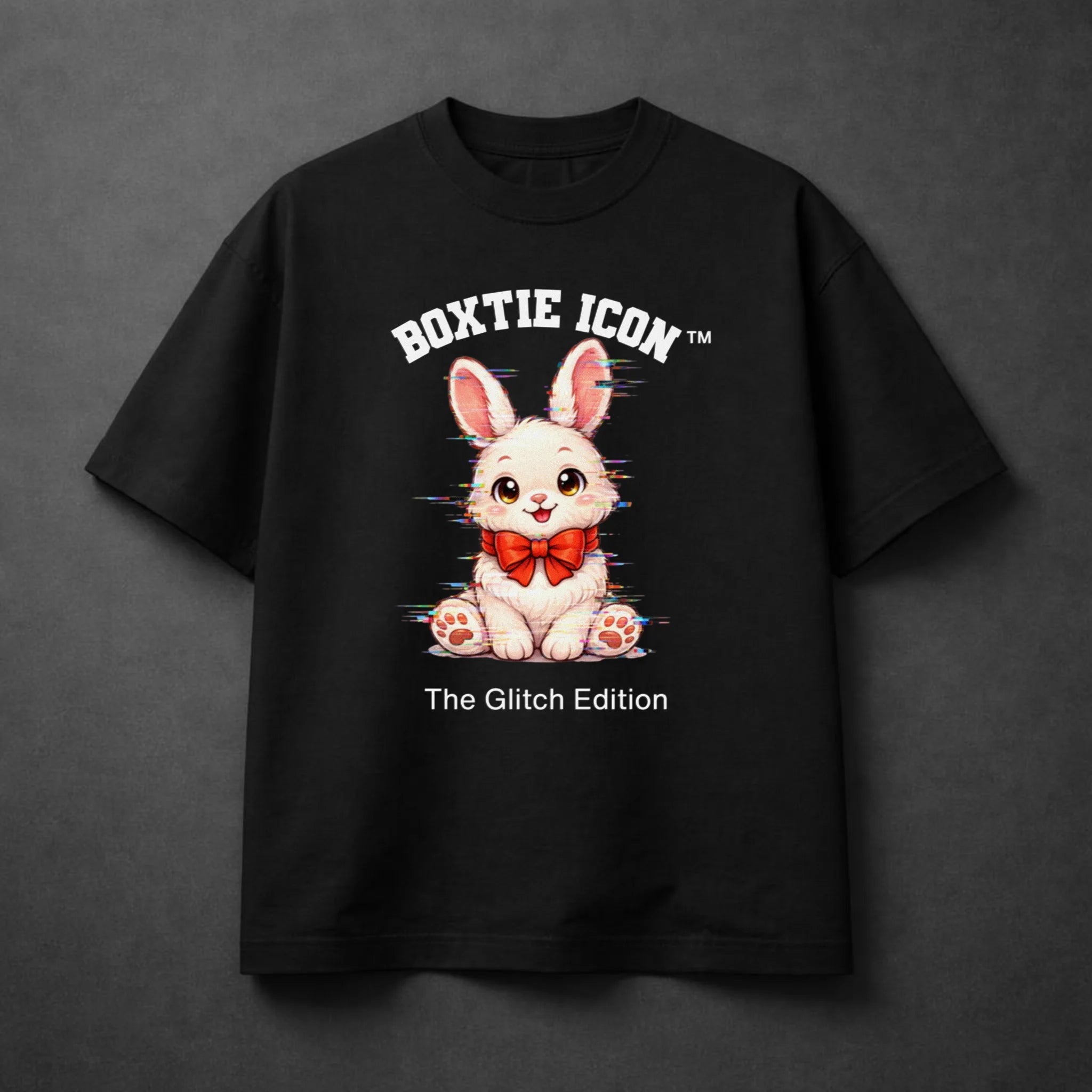 Boxtie Icon™ Bunny — Heavyweight T-Shirt — Black