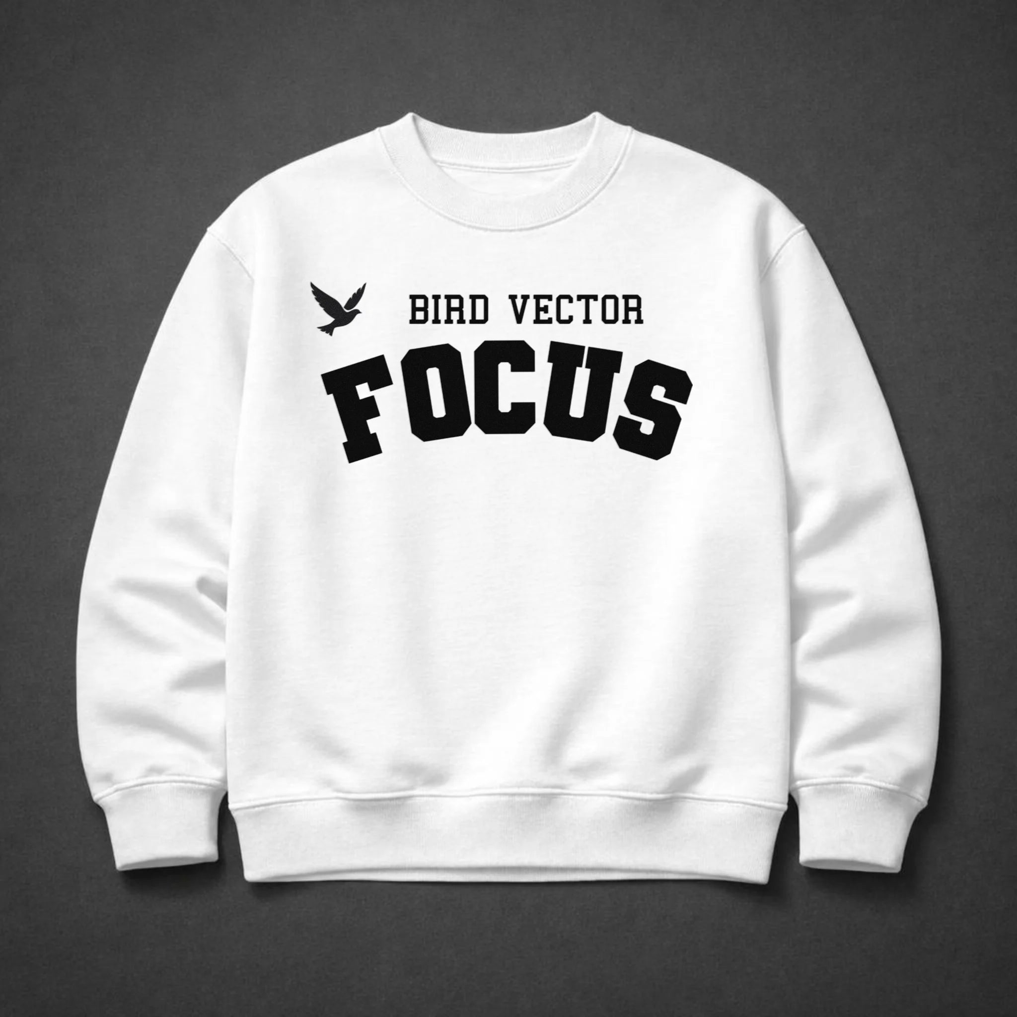 Bird Vector™ Focus Mark Unisex Heavyweight Sweatshirt – White