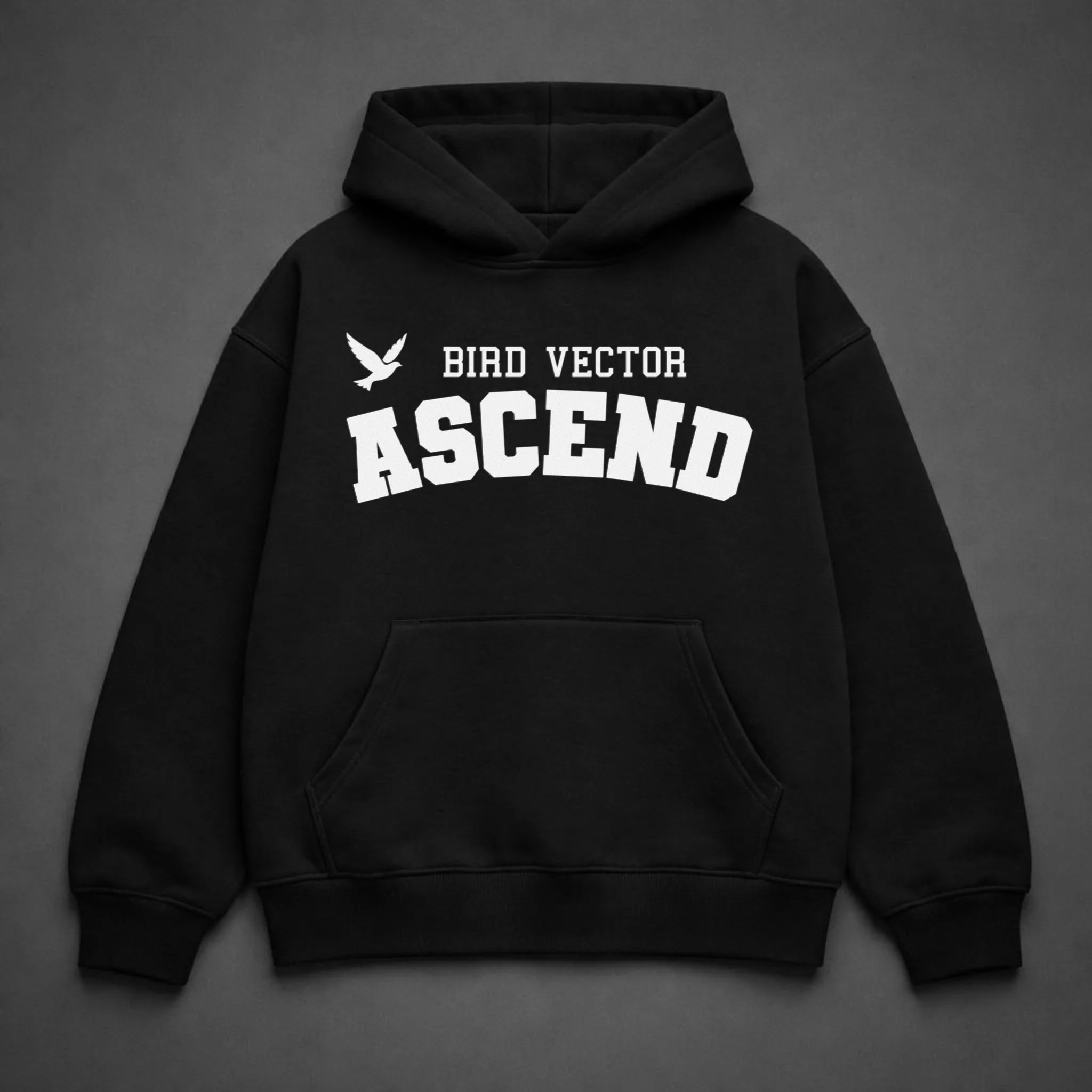 Bird Vector™ Ascend Mark Unisex Heavyweight Hoodie – Black