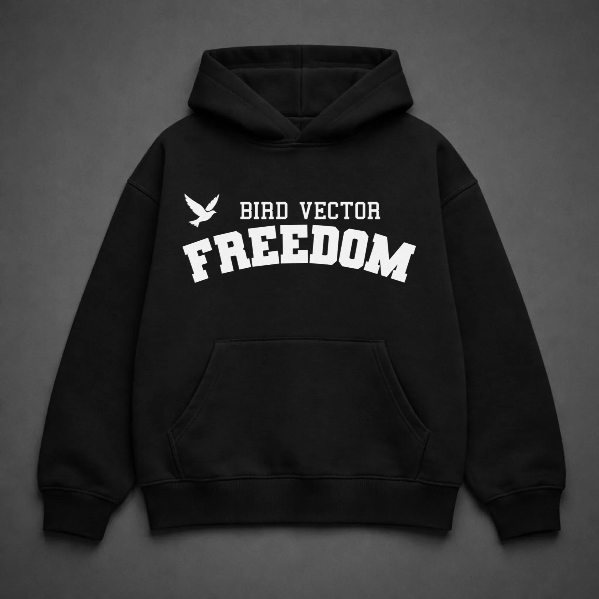 Bird Vector™ Freedom Mark Unisex Heavyweight Hoodie – Black