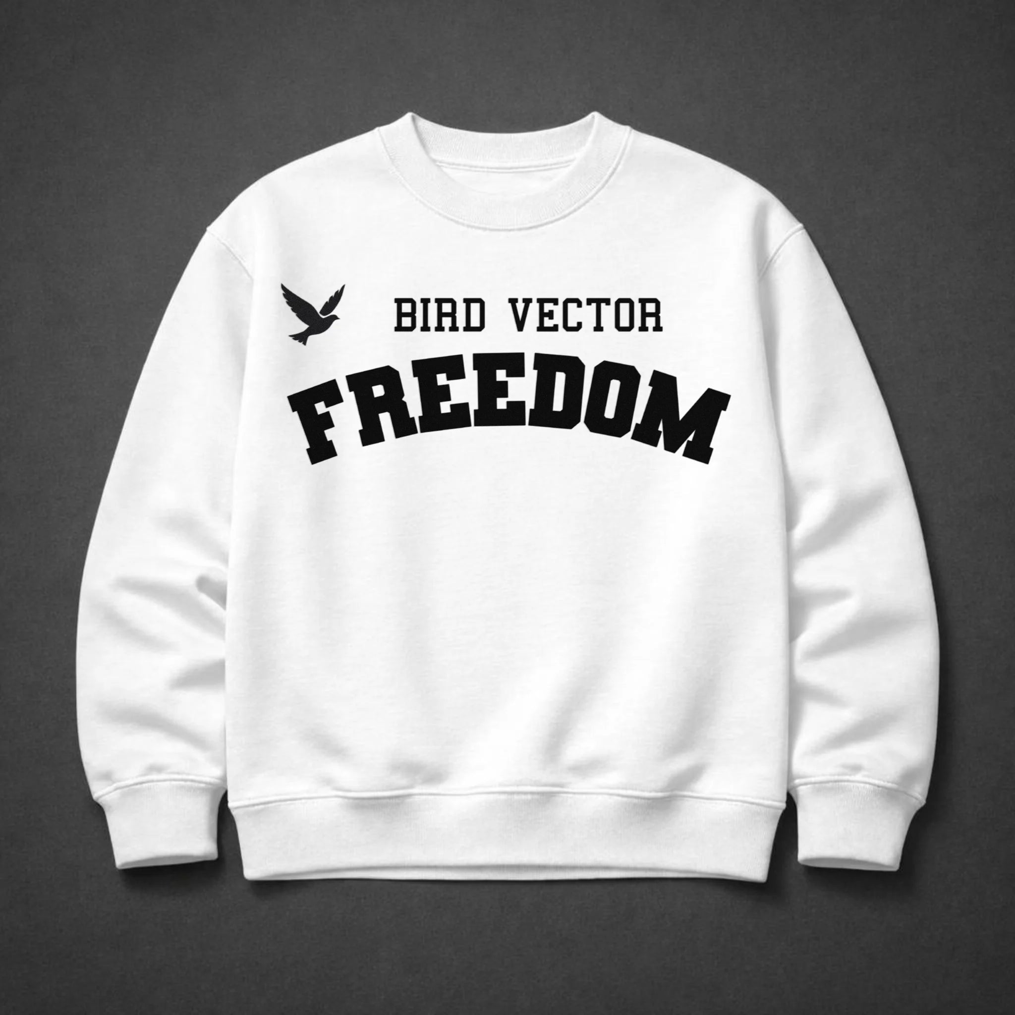 Bird Vector™ Freedom Mark Unisex Heavyweight Sweatshirt – White