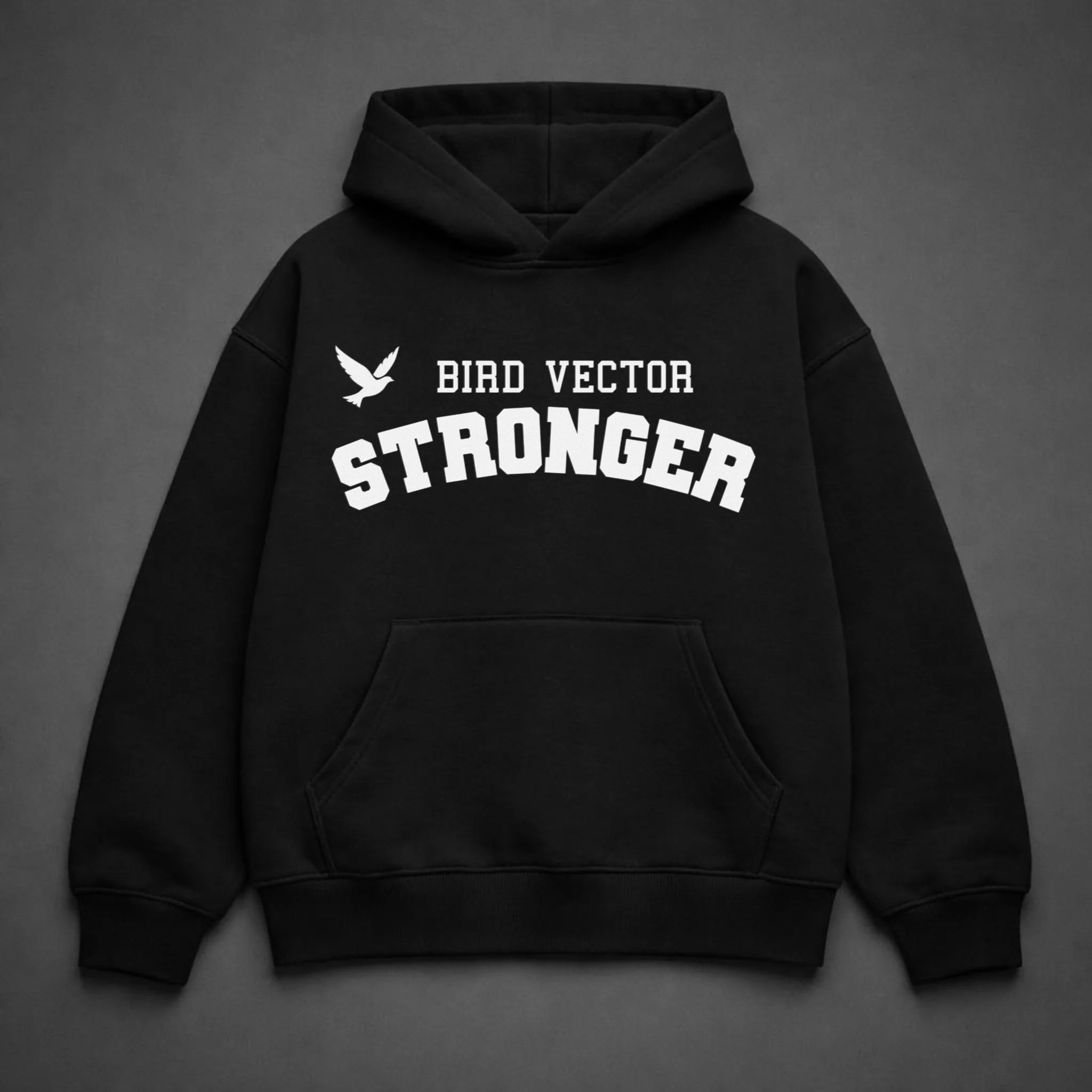 Bird Vector™ Stronger Mark Unisex Heavyweight Hoodie – Black