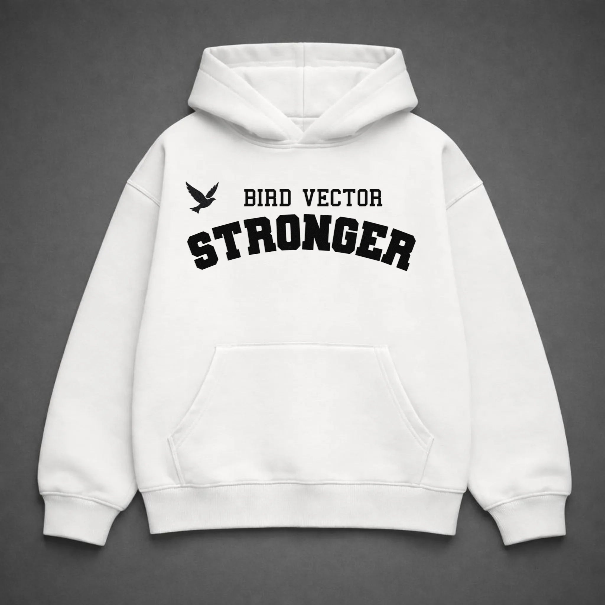 Bird Vector™ Stronger Mark Unisex Heavyweight Hoodie – White