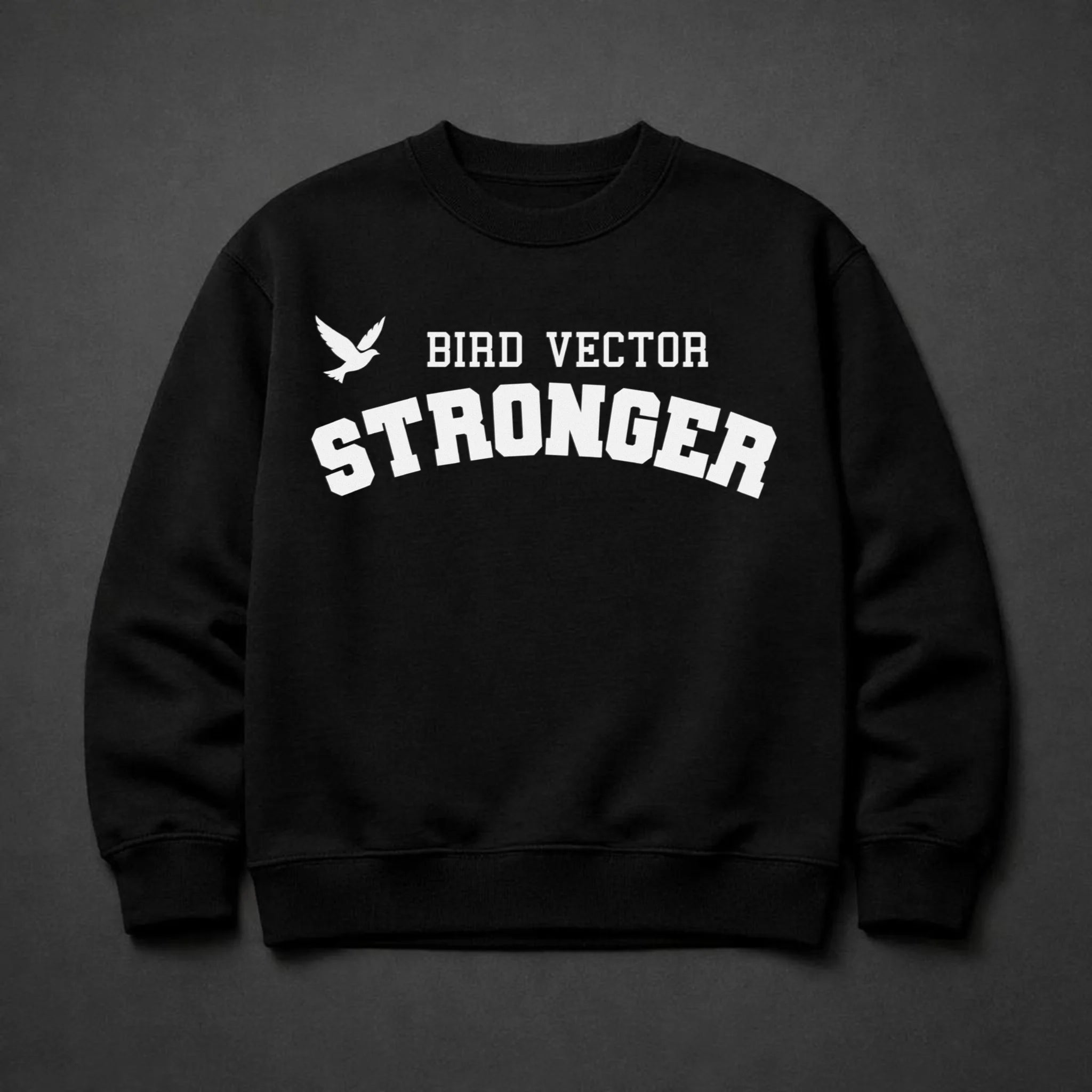 Bird Vector™ Stronger Mark Unisex Heavyweight Sweatshirt – Black