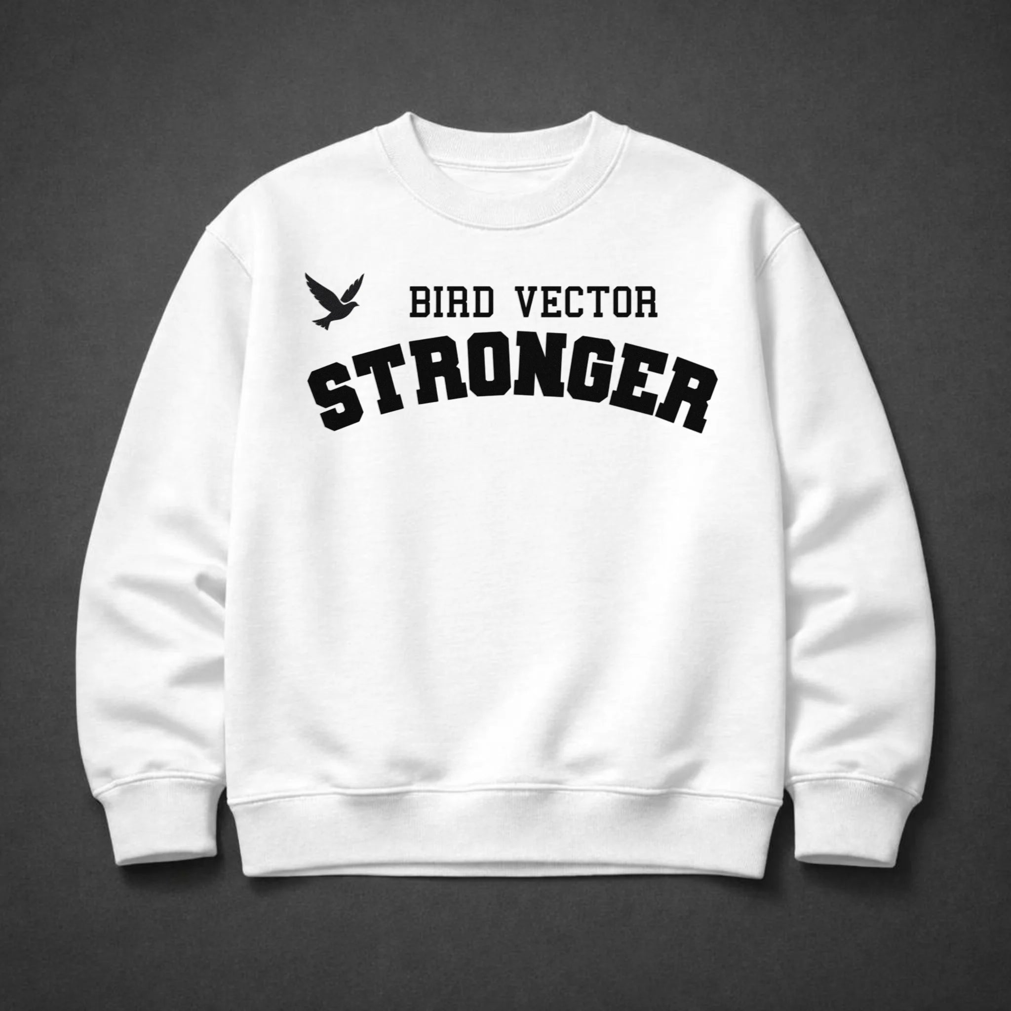 Bird Vector™ Stronger Mark Unisex Heavyweight Sweatshirt – White