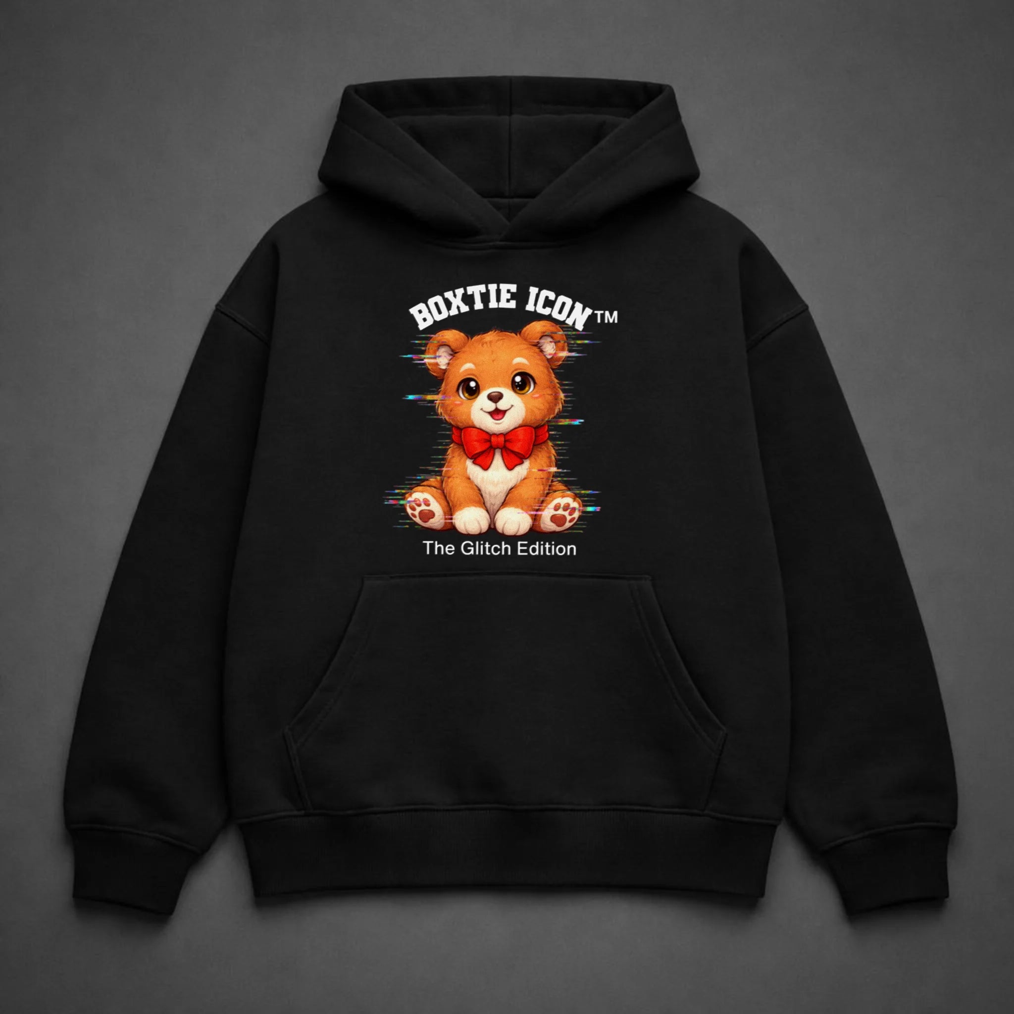 Boxtie Icon™ Bear — Premium Hoodie — Black