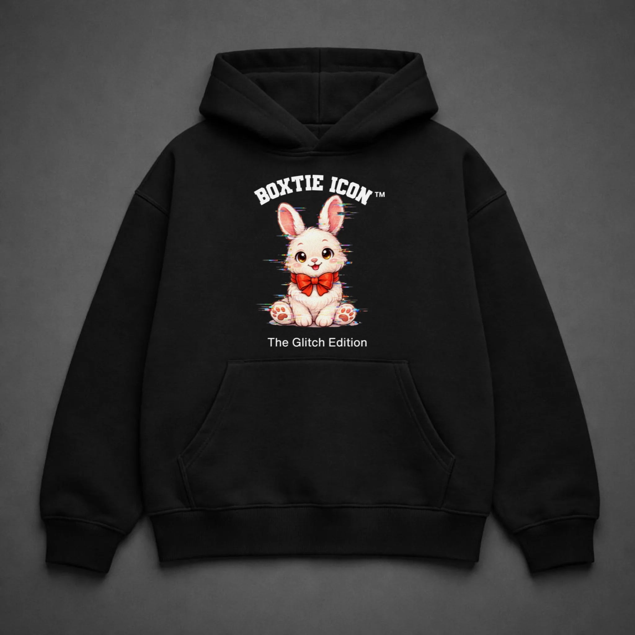 Boxtie Icon™ Bunny — Premium Hoodie — Black