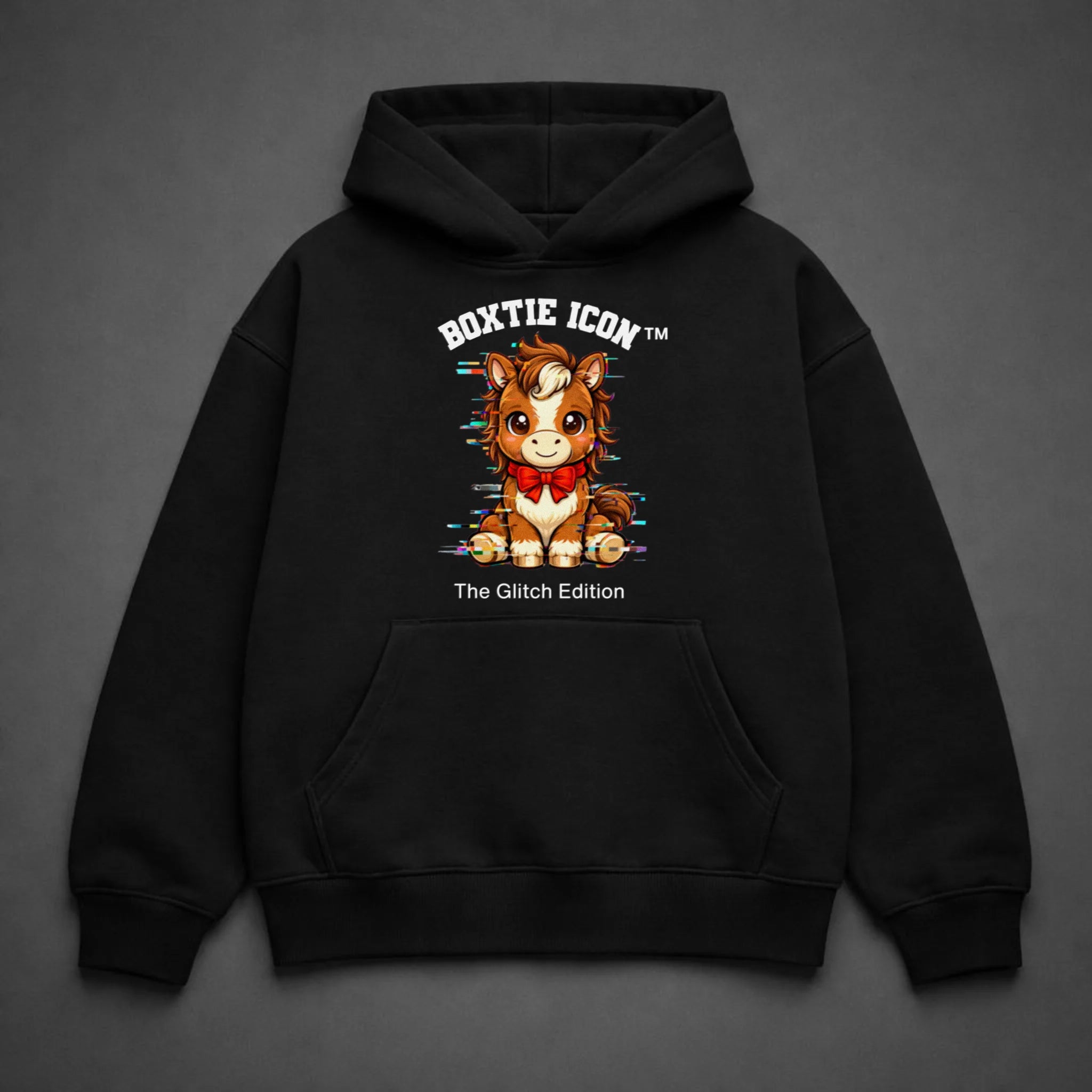 Boxtie Icon™ Horse — Premium Hoodie — Black