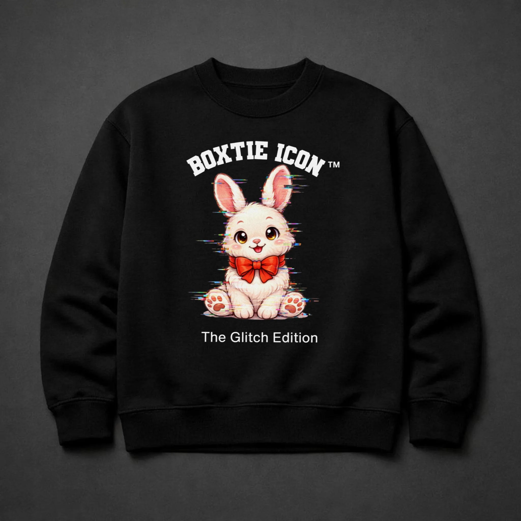 Boxtie Icon™ Bunny — Premium Sweatshirt — Black