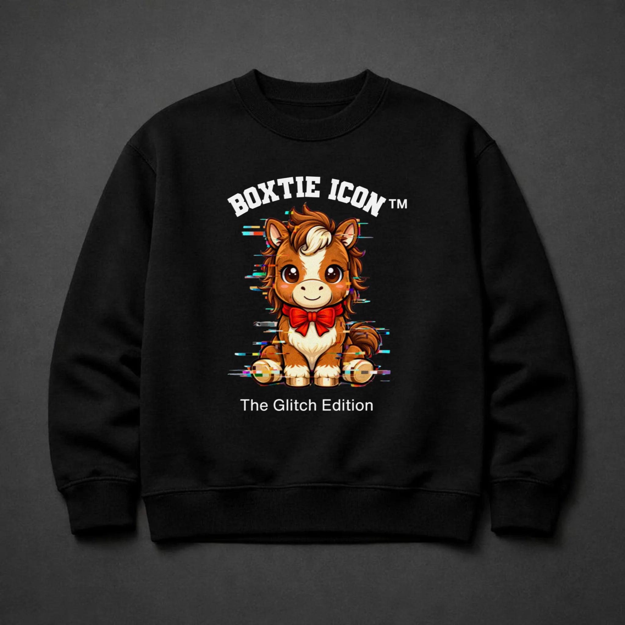 Boxtie Icon™ Horse — Premium Sweatshirt — Black