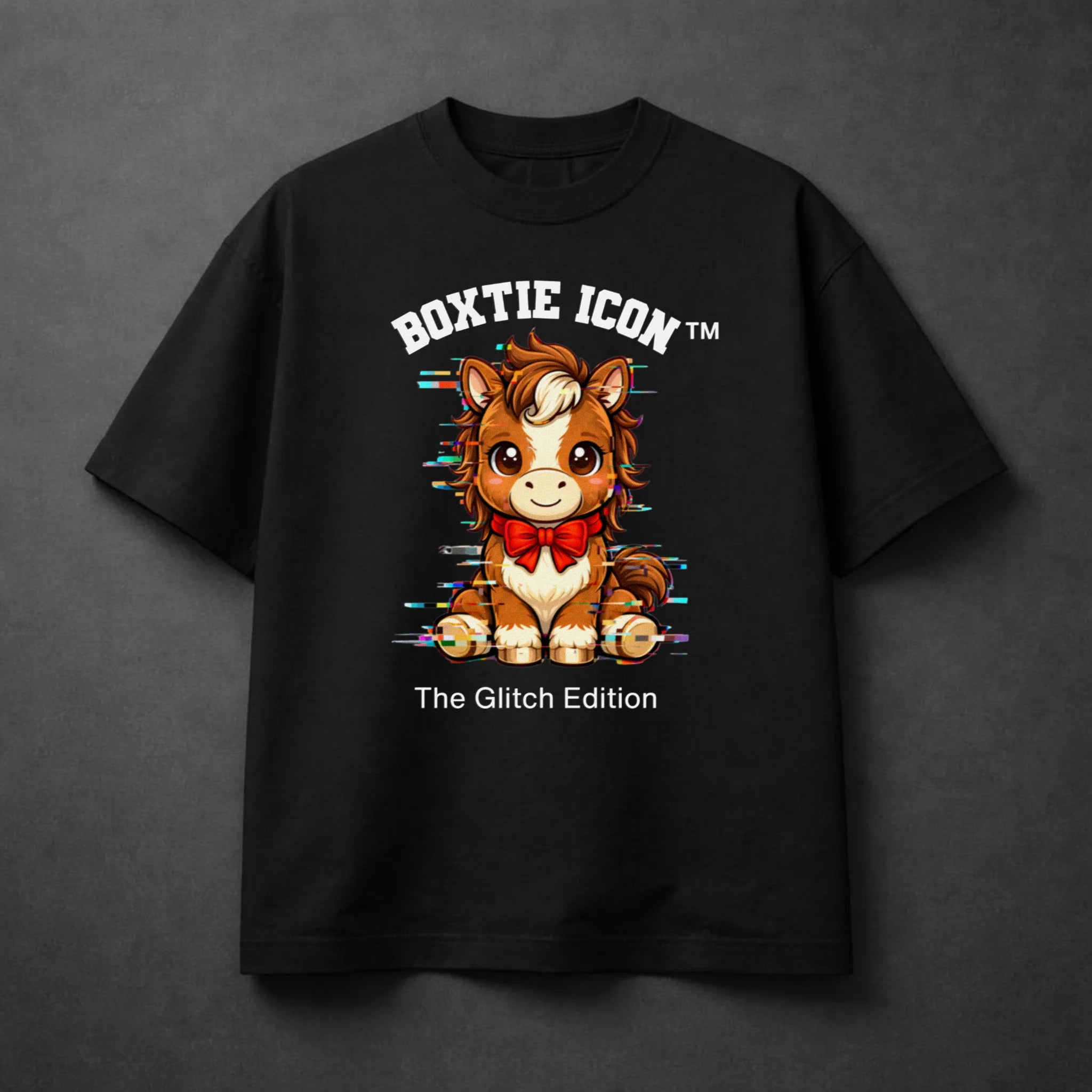 Boxtie Icon™ Horse — Heavyweight T-Shirt — Black