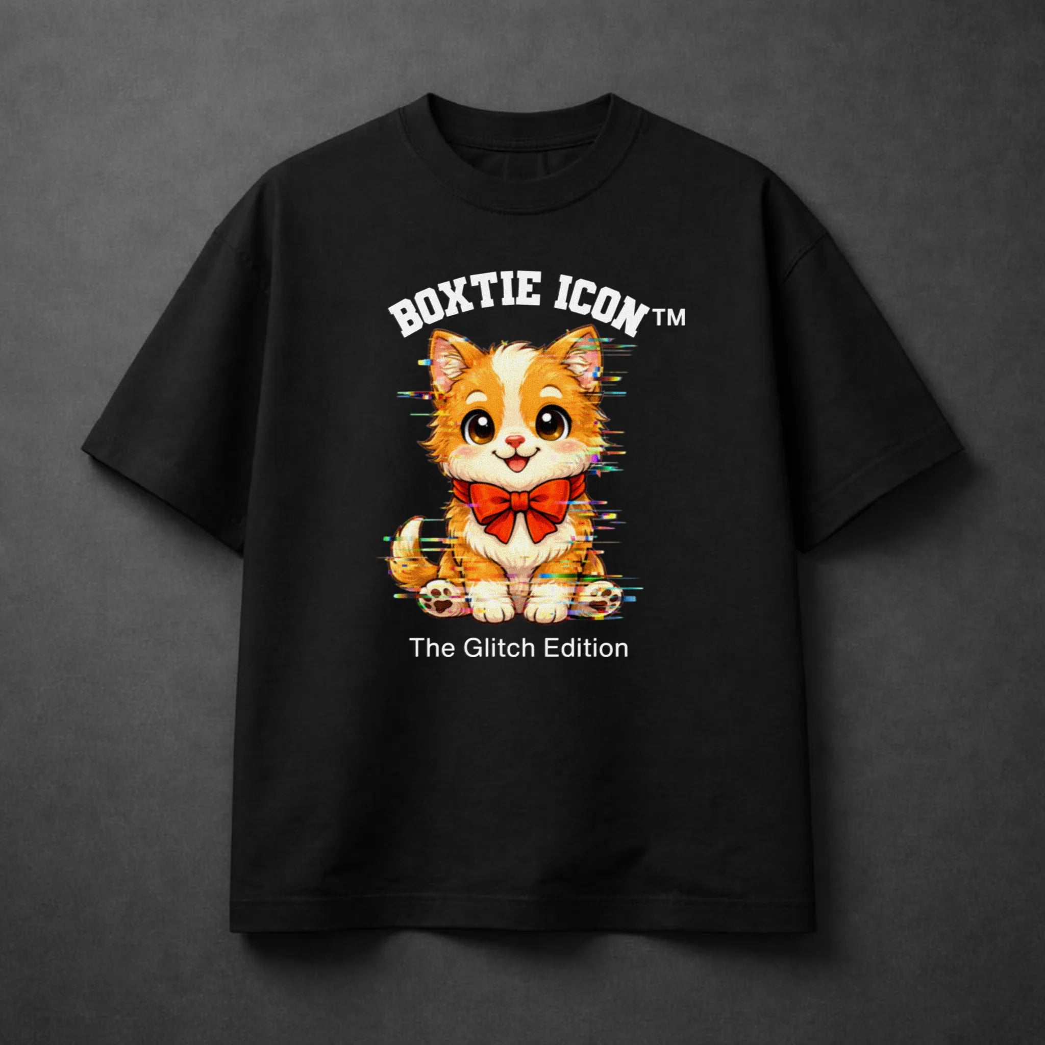 Boxtie Icon™ Cat — Heavyweight T-Shirt — Black