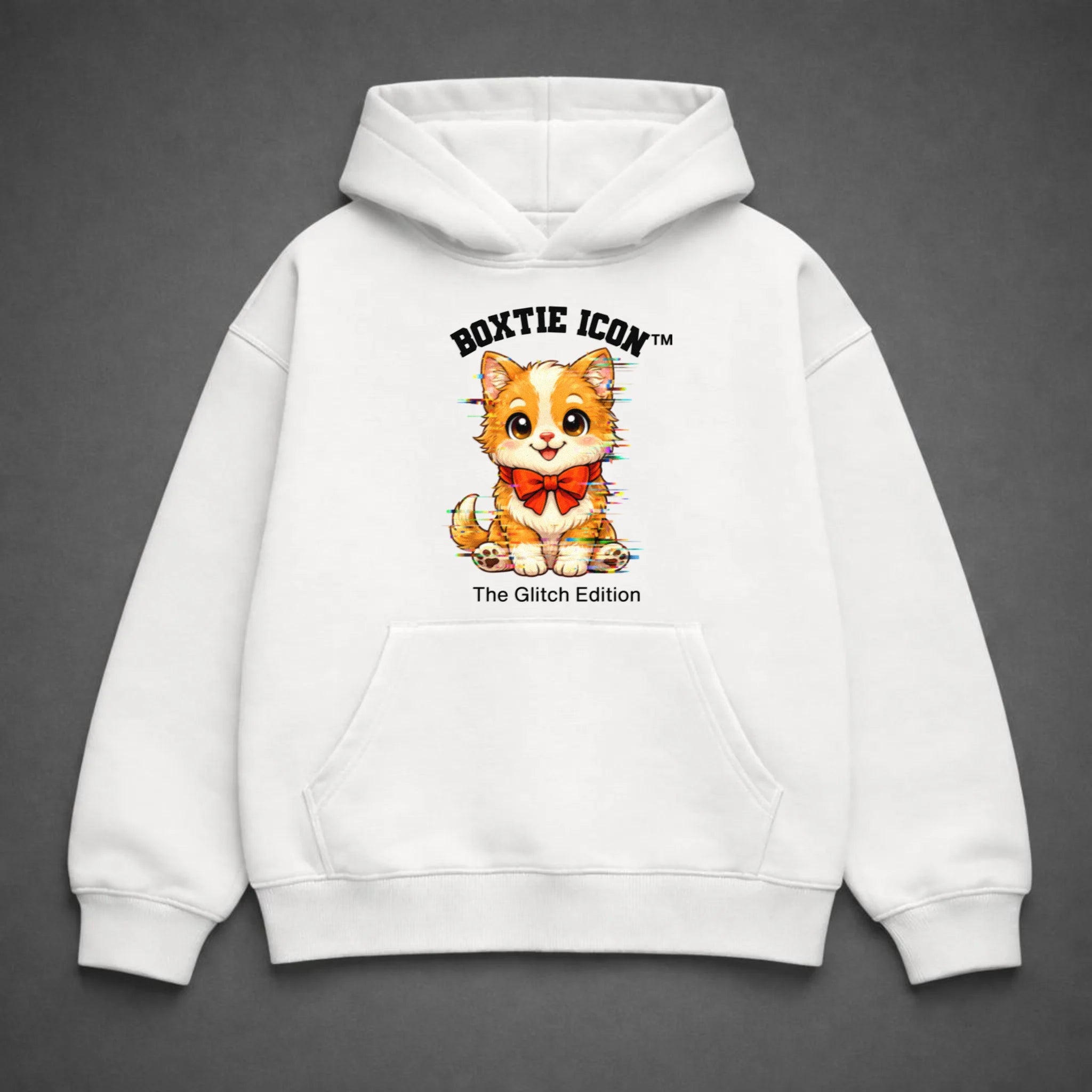 Boxtie Icon™ Cat— Premium Hoodie — White
