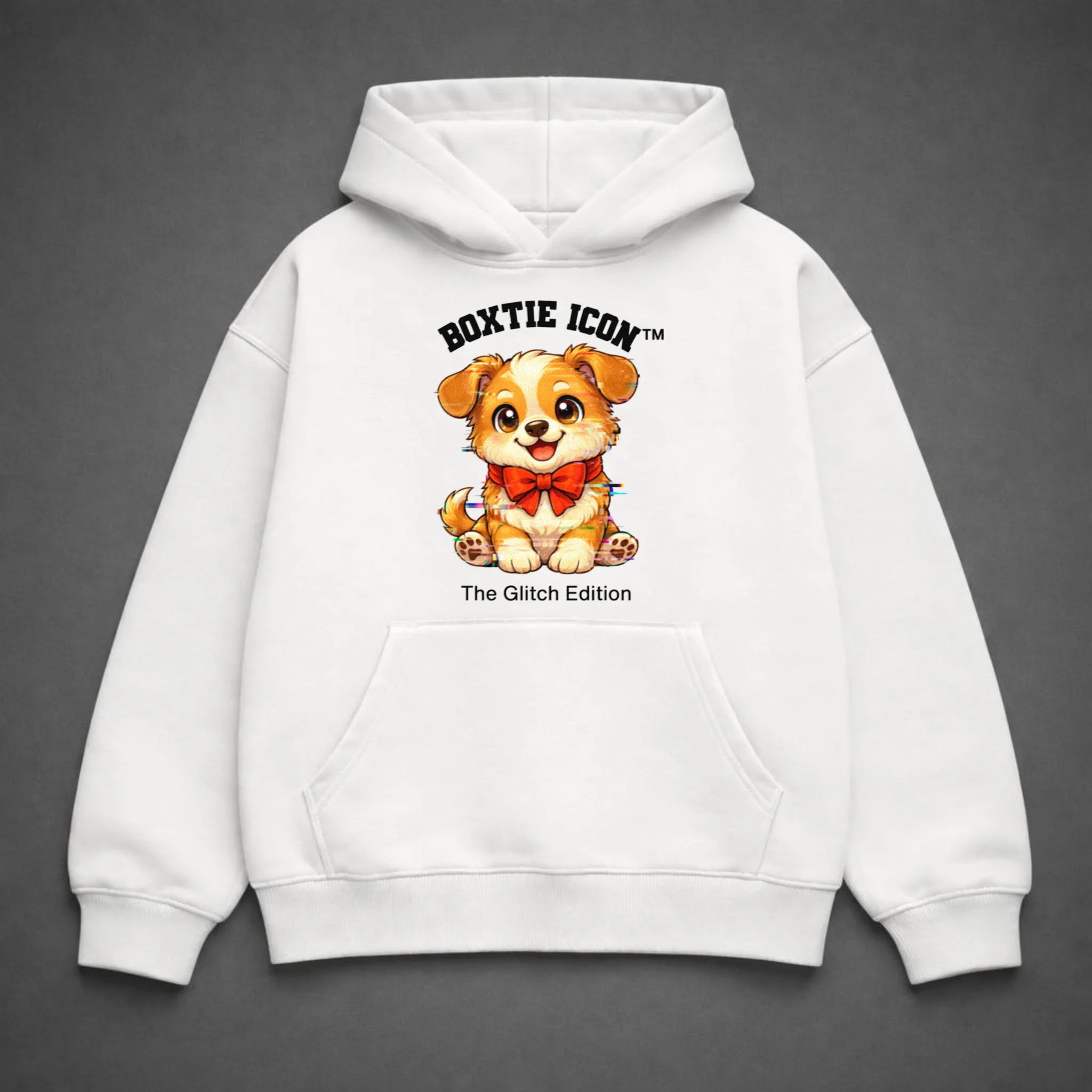 Boxtie Icon™ Dog — Premium Hoodie — White
