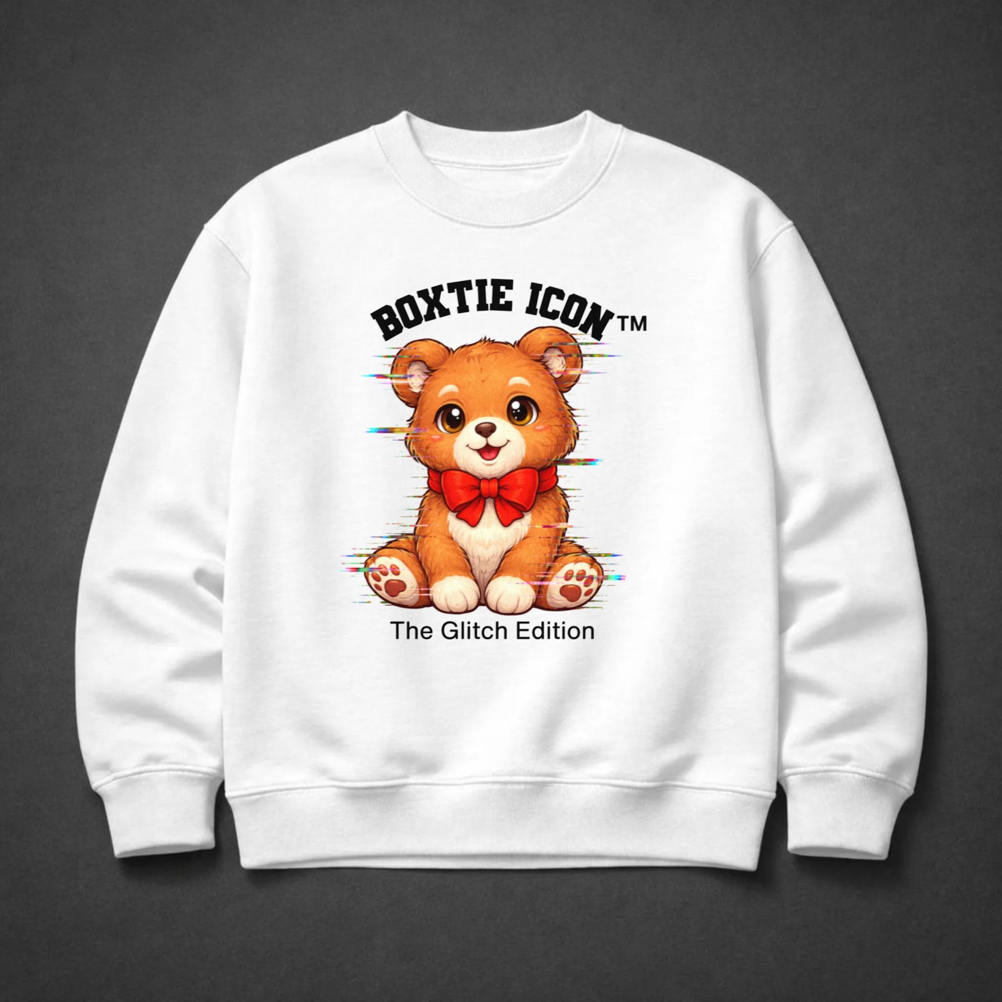 Boxtie Icon™ Bear — Premium Sweatshirt — White
