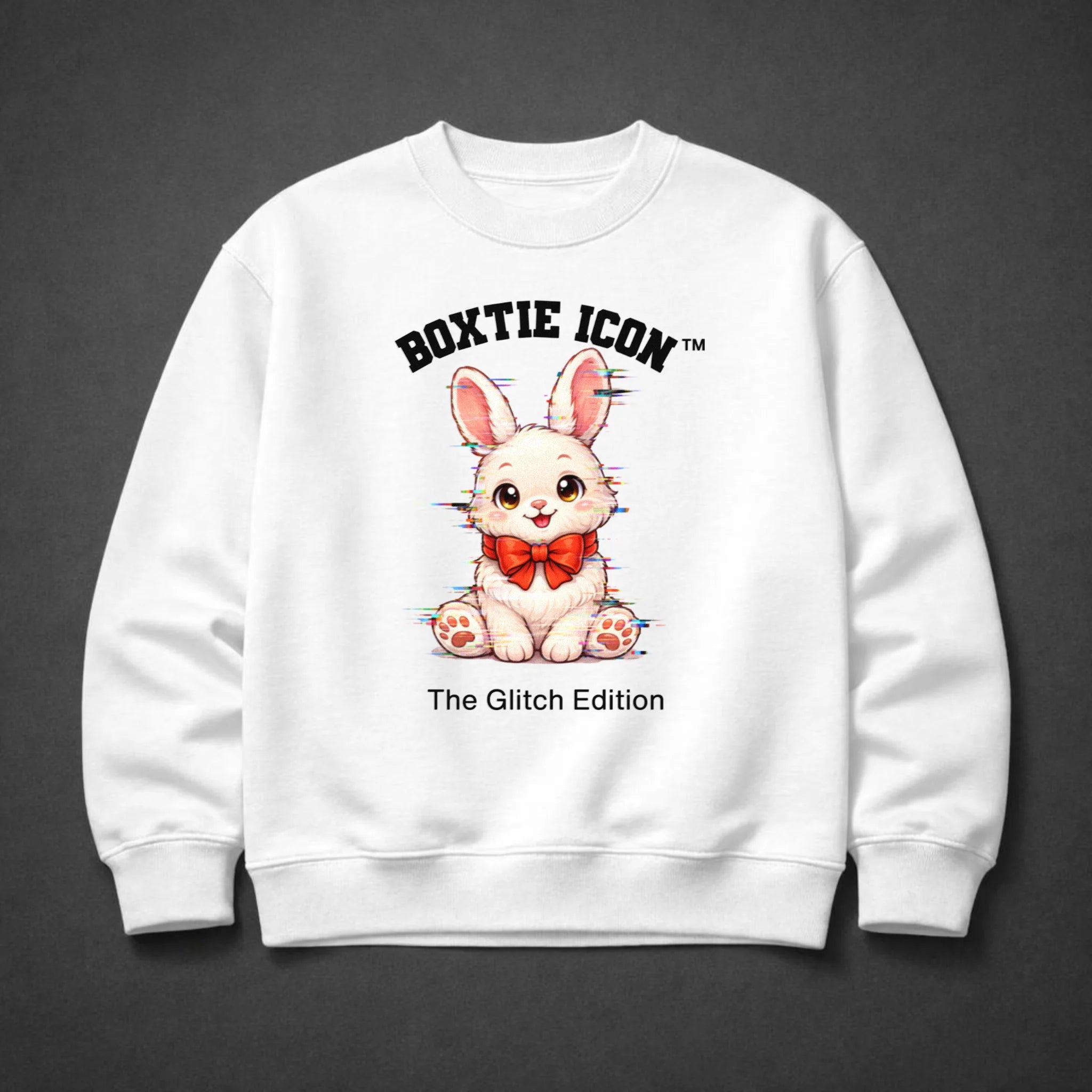 Boxtie Icon™ Bunny — Premium Sweatshirt — White
