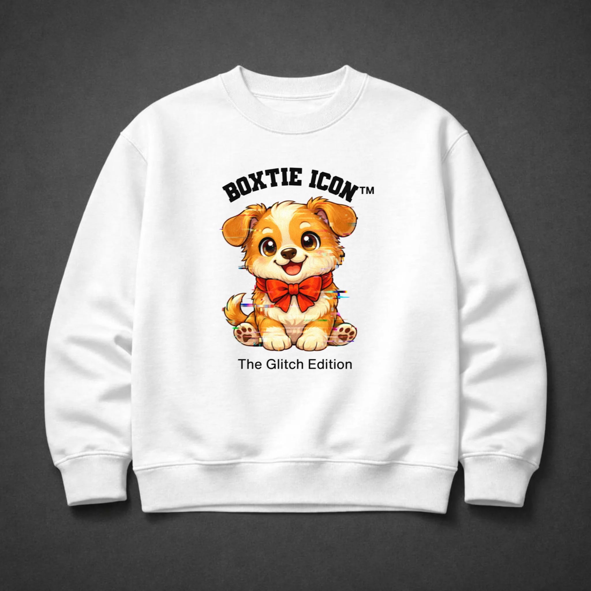 Boxtie Icon™ Dog — Premium Sweatshirt — White