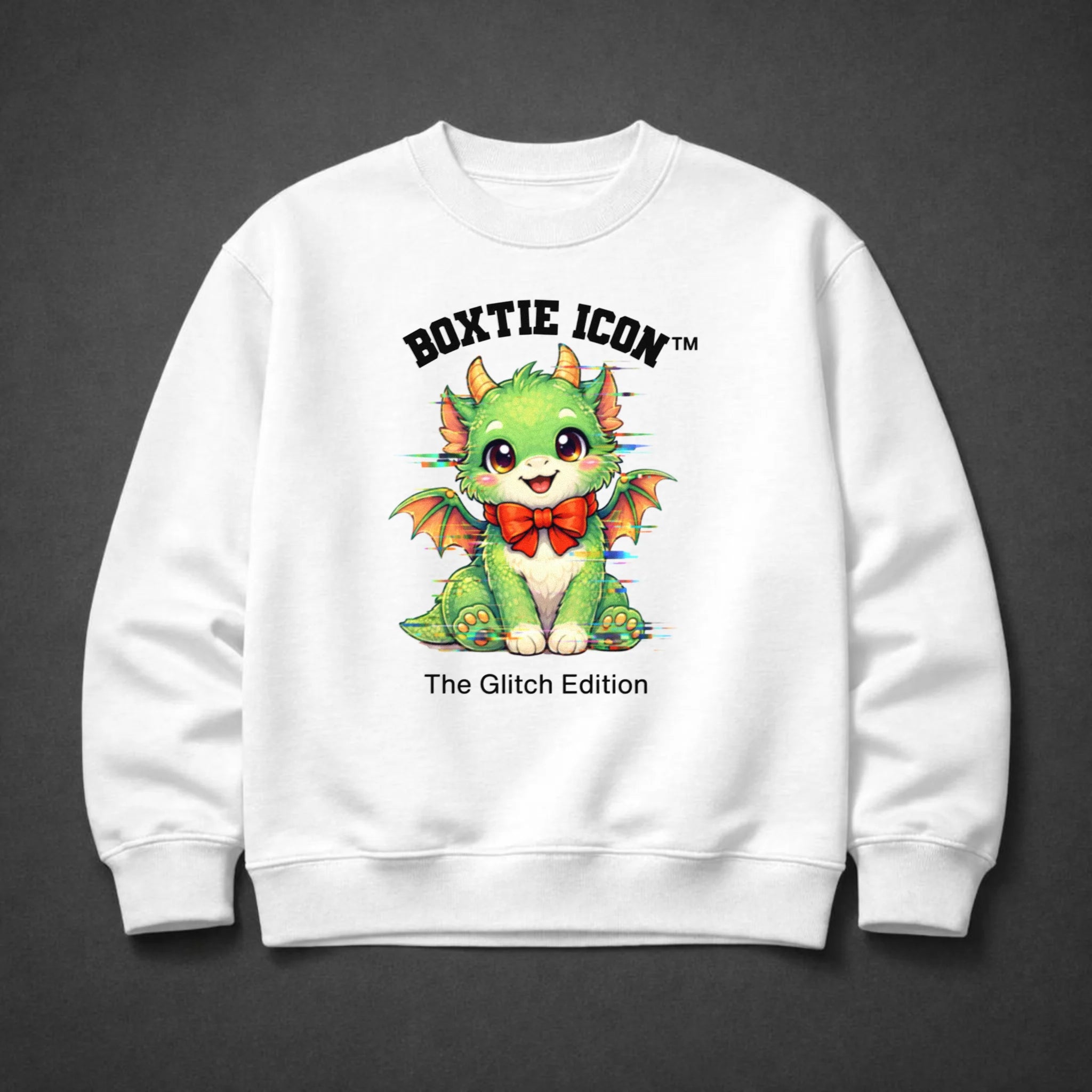 Boxtie Icon™ Dragon — Premium Sweatshirt — White